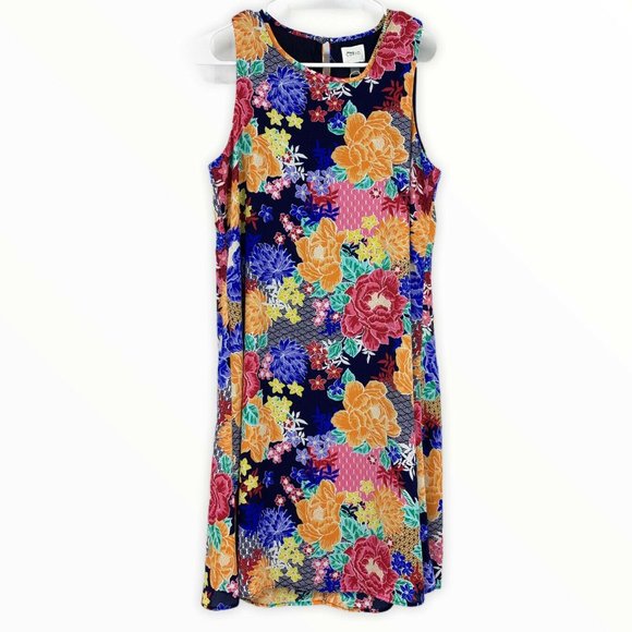 Cupio Dresses & Skirts - Cupio Blue Floral Print Sleeveless Shift Dress
